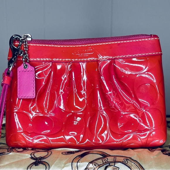 Coach Handbags - Coach Red Patent Leather Wristlet